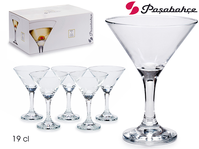 Juego 6 copas martini bistro 190ml