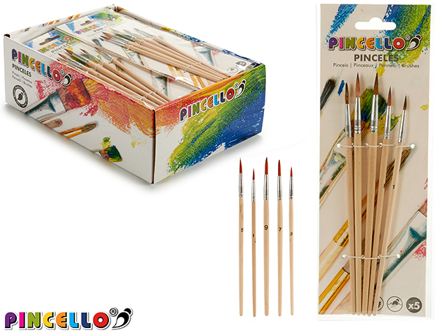 Set 5 pinceles punta plana