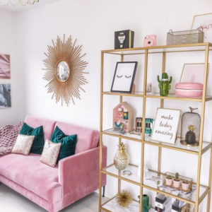 Decoración en rosa y oro