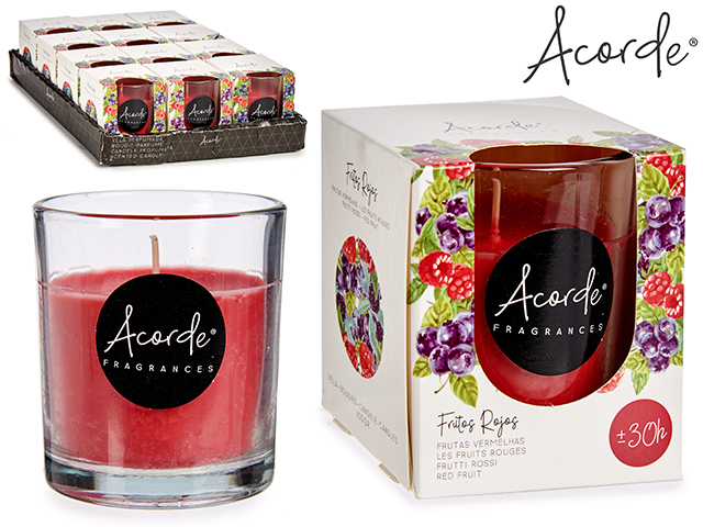 Vela vaso 30 horas frutos rojos