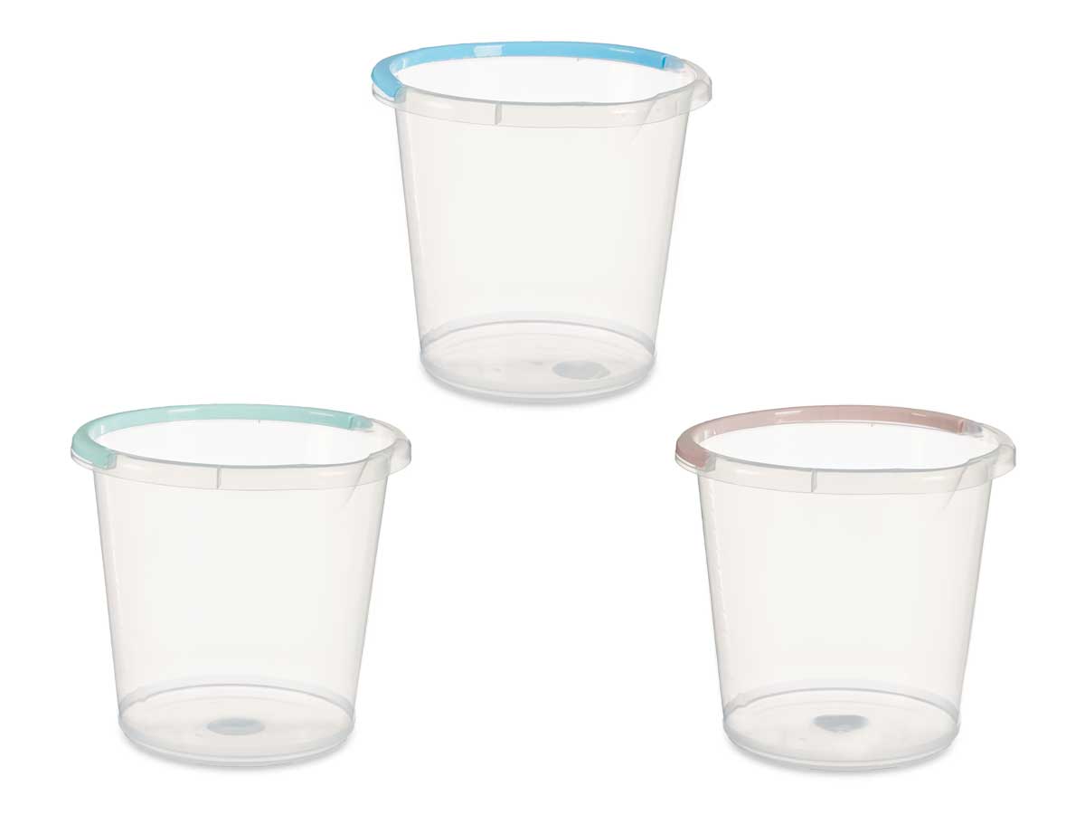 Cubo agua transparente 13l con asa surt 3 col past - Imagen 2