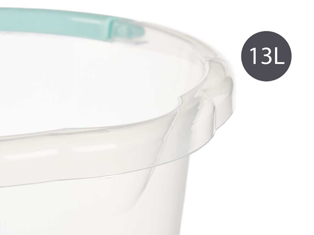 Cubo agua transparente 13l con asa surt 3 col past - Imagen 4