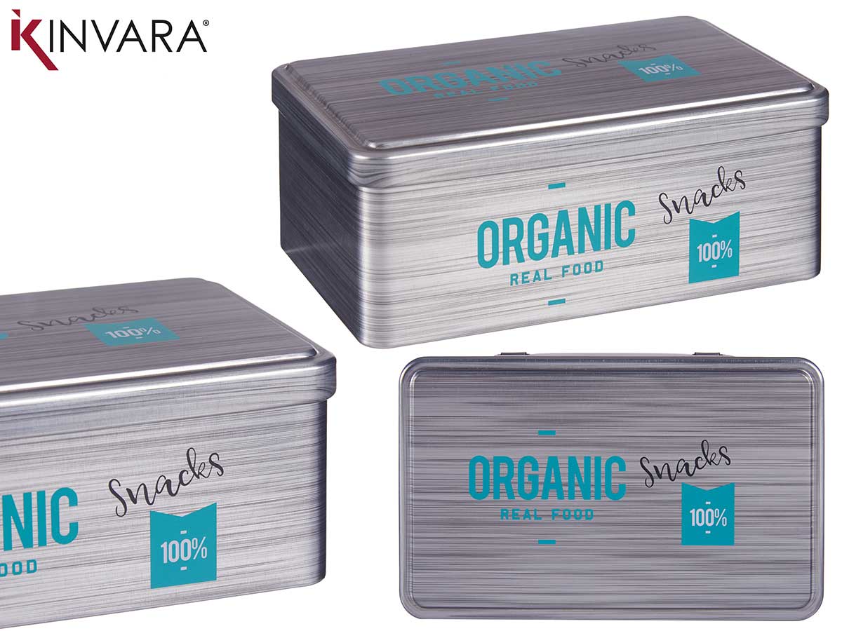 Bote hojalata regtangular organic snacks