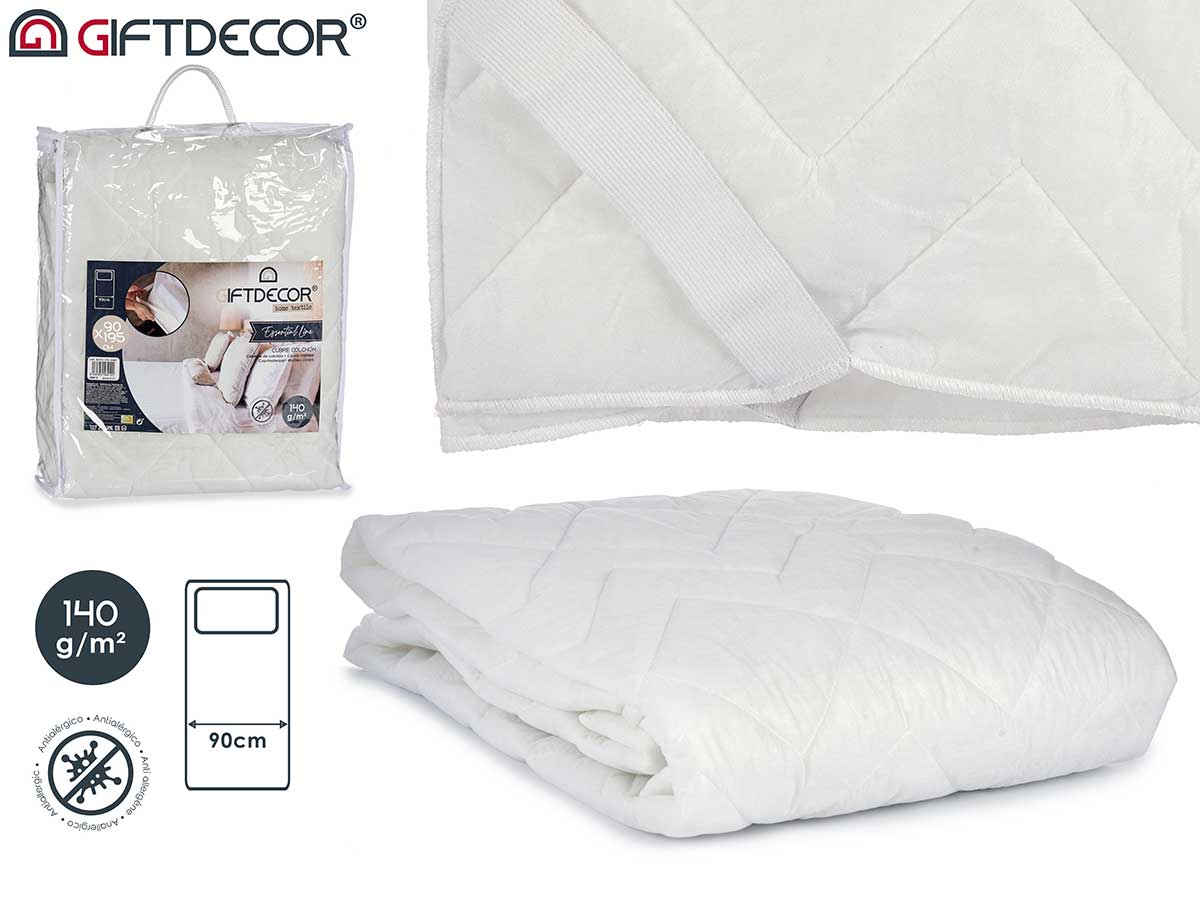 Cubre colchon tnt con goma blanco 90cm