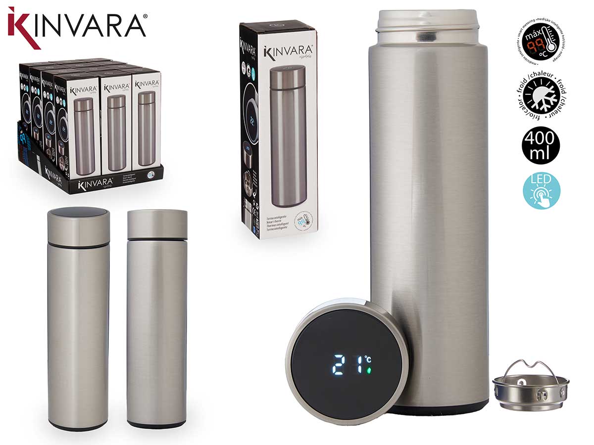 Termo 400ml pantalla led acero