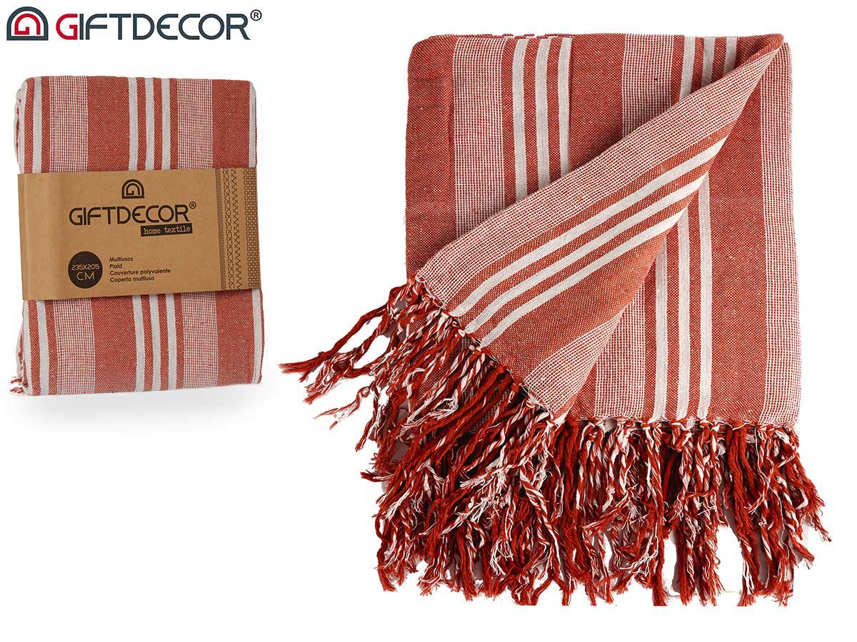 Multiusos rayas teja 235x205cm