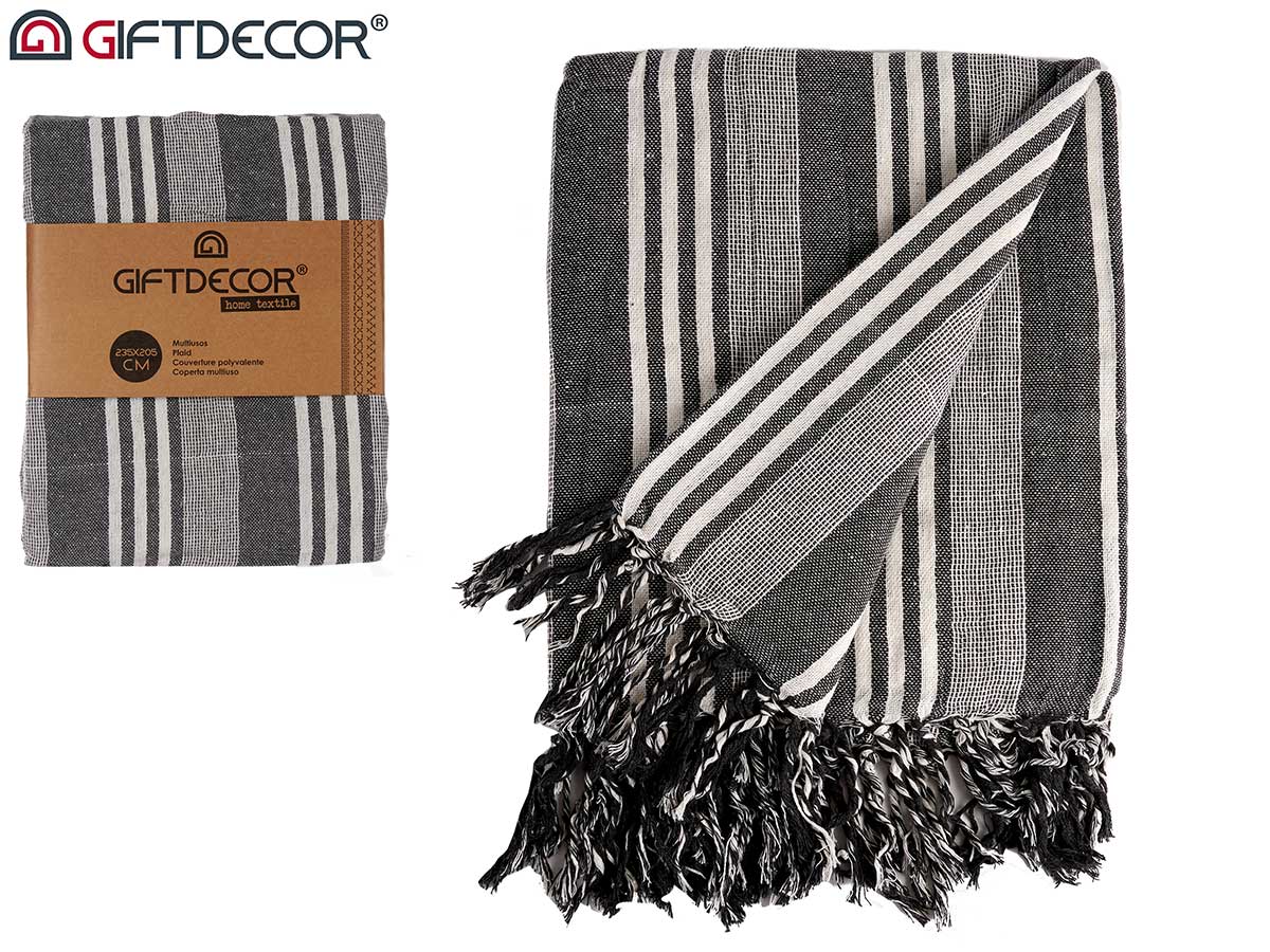 Multiusos rayas gris oscuro 235x205cm