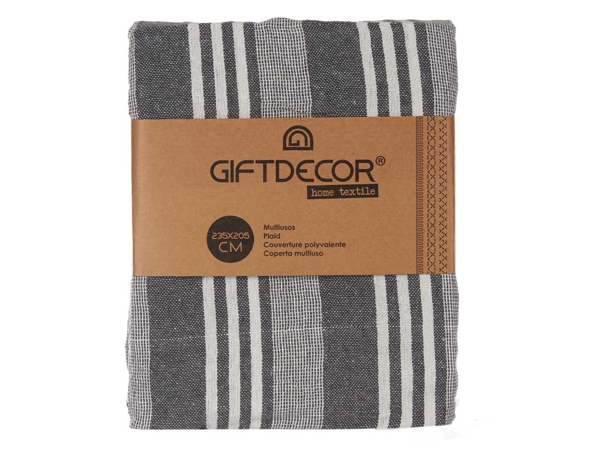 Multiusos rayas gris oscuro 235x205cm - Imagen 3