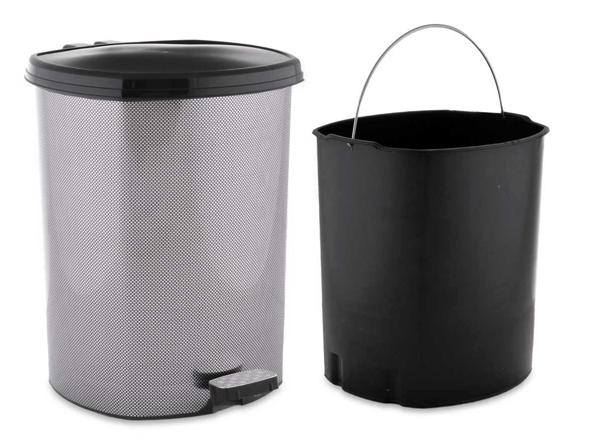 Papelera plastico pedal fibra carbono 11l - Imagen 2