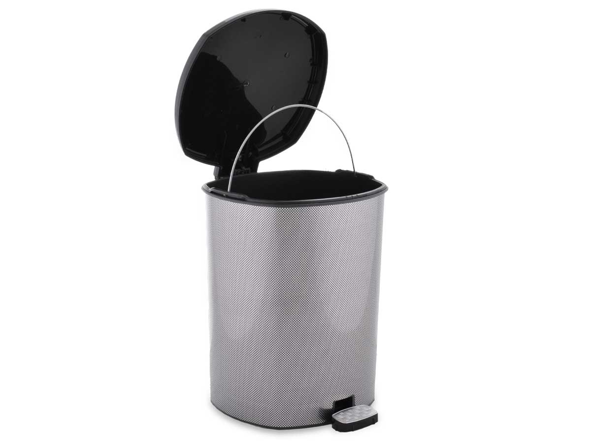 Papelera plastico pedal fibra carbono 11l - Imagen 3