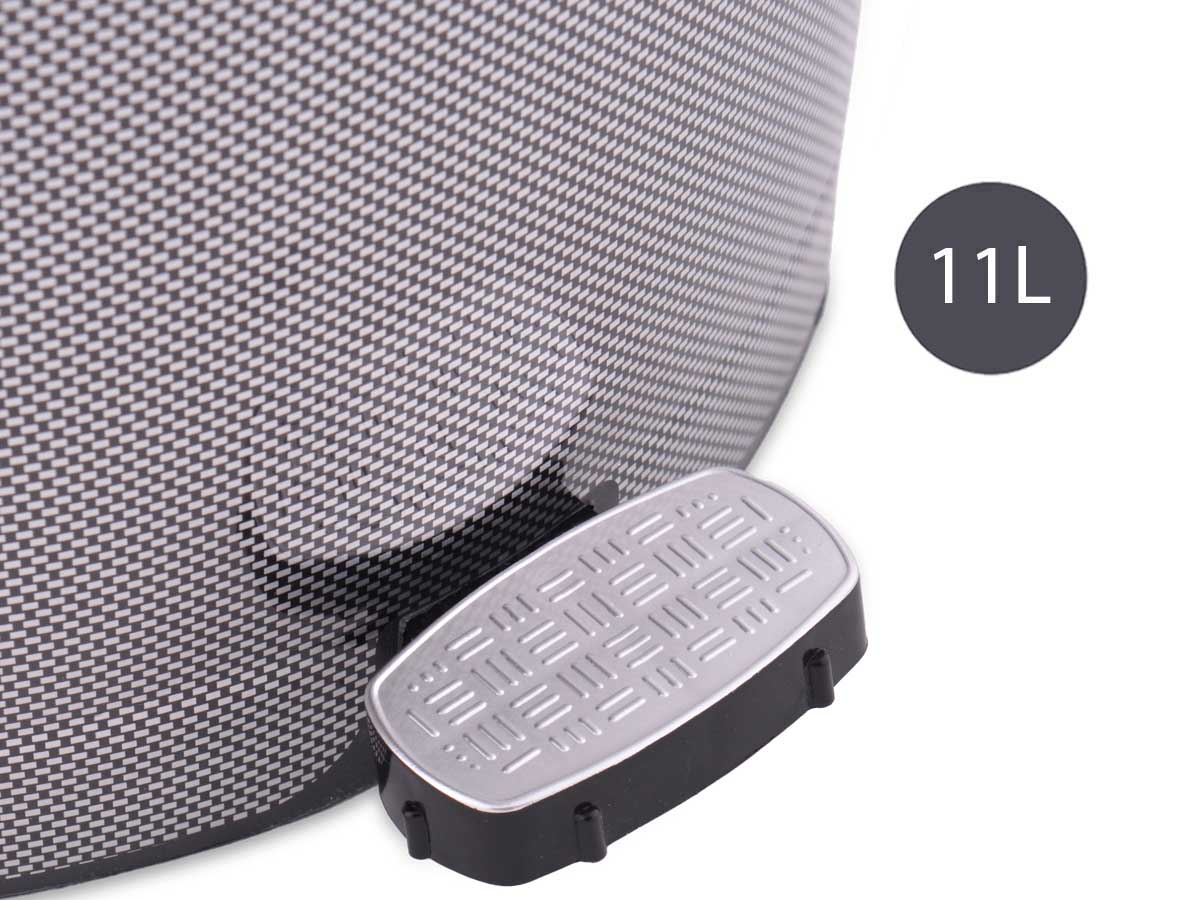 Papelera plastico pedal fibra carbono 11l - Imagen 4