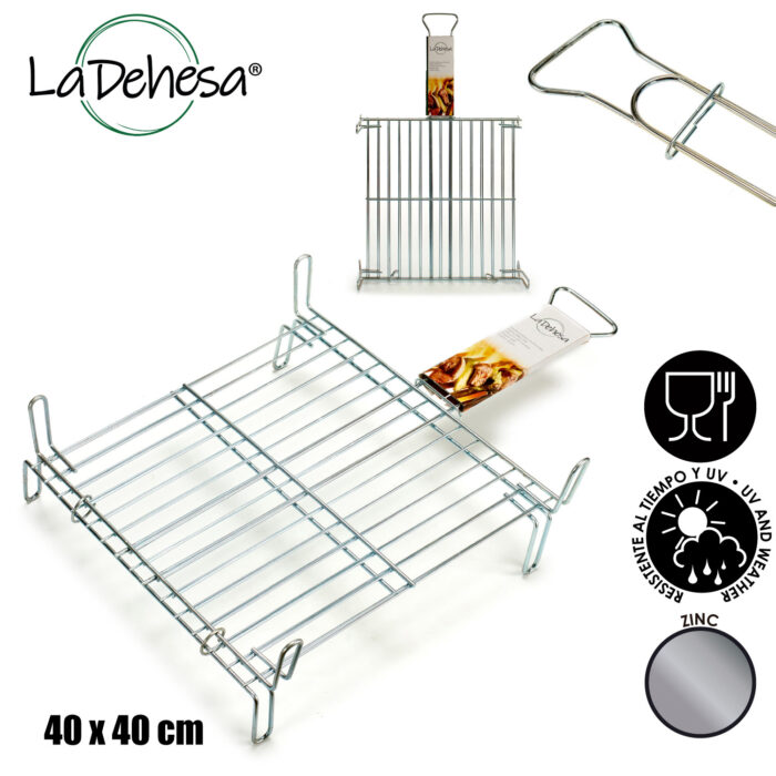 Parrilla doble zincada 40 x 40 cm - Imagen 4