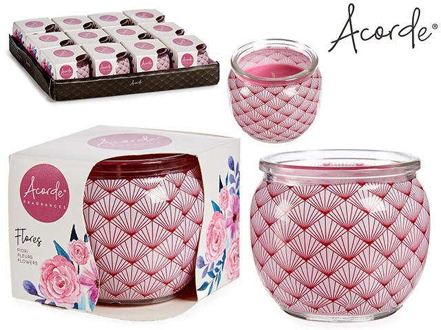 Vela perfumada tarro cristal floral