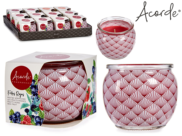 Vela perfumada tarro cristal frutos rojos