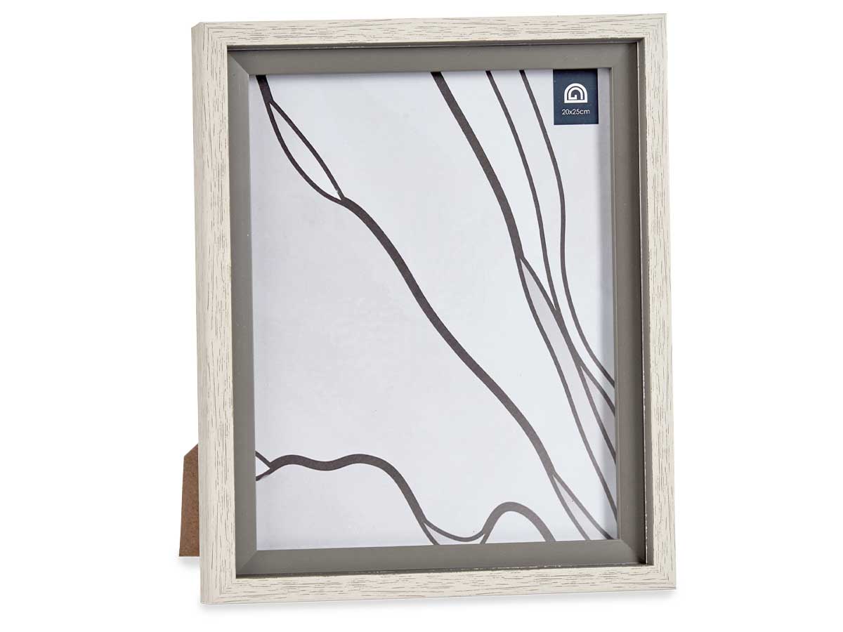 Portafotos natural borde gris 20x25cm - Imagen 2