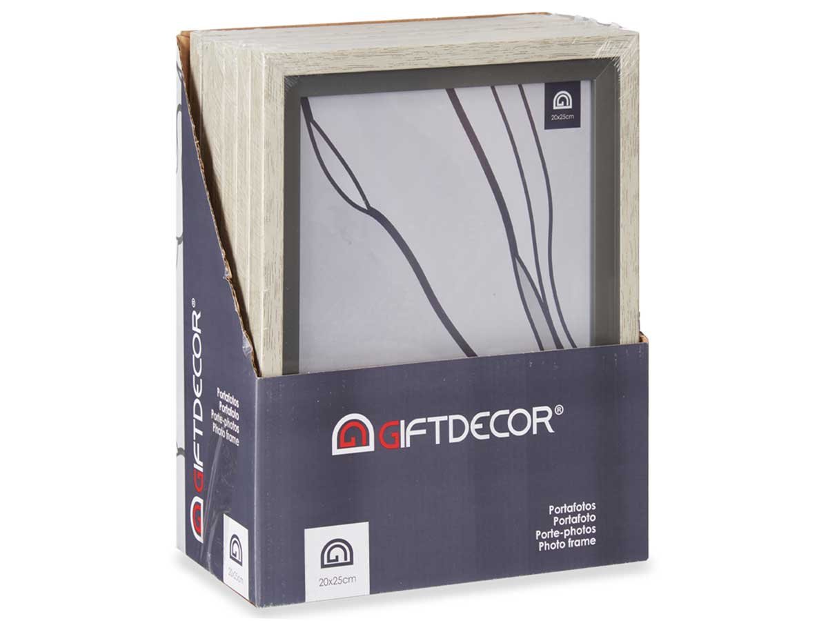 Portafotos natural borde gris 20x25cm - Imagen 3