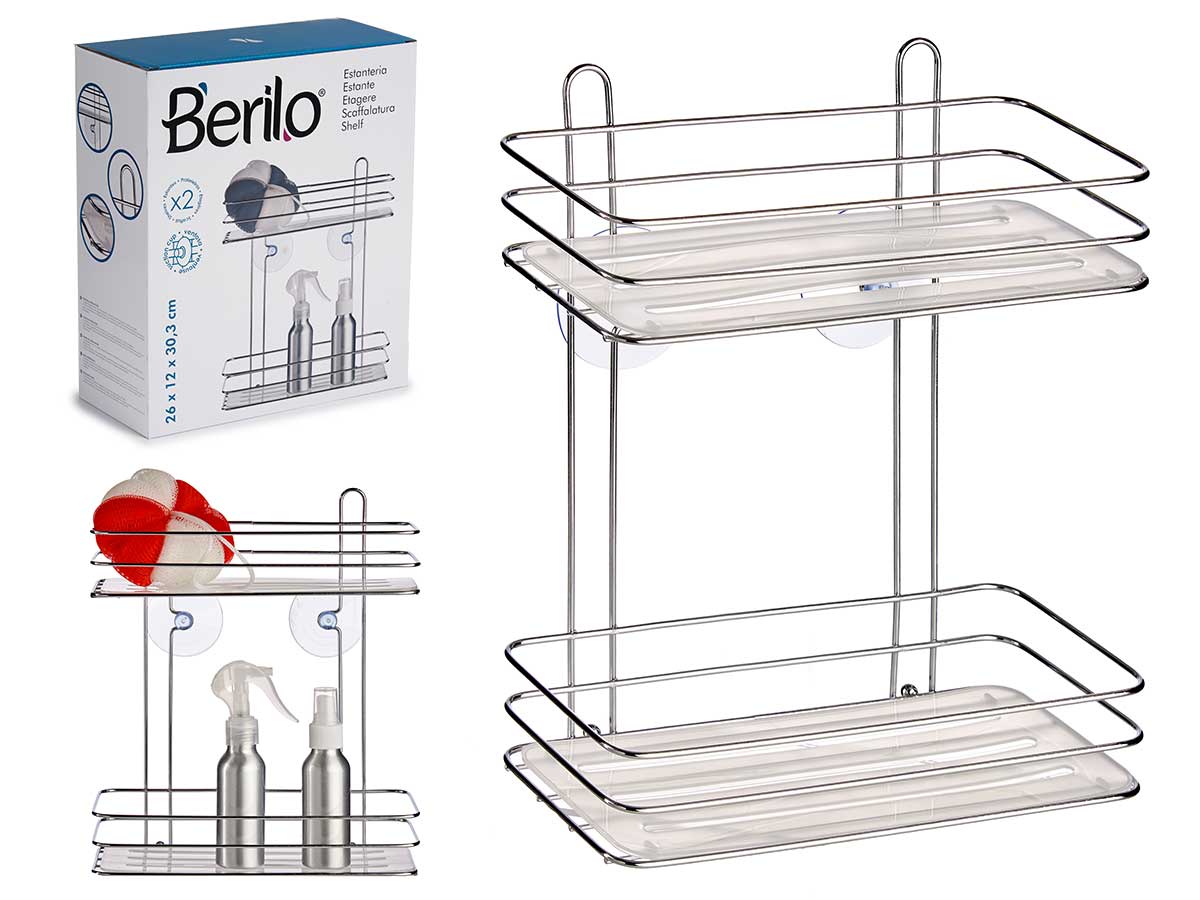 Estante 2 altura cromo transparente