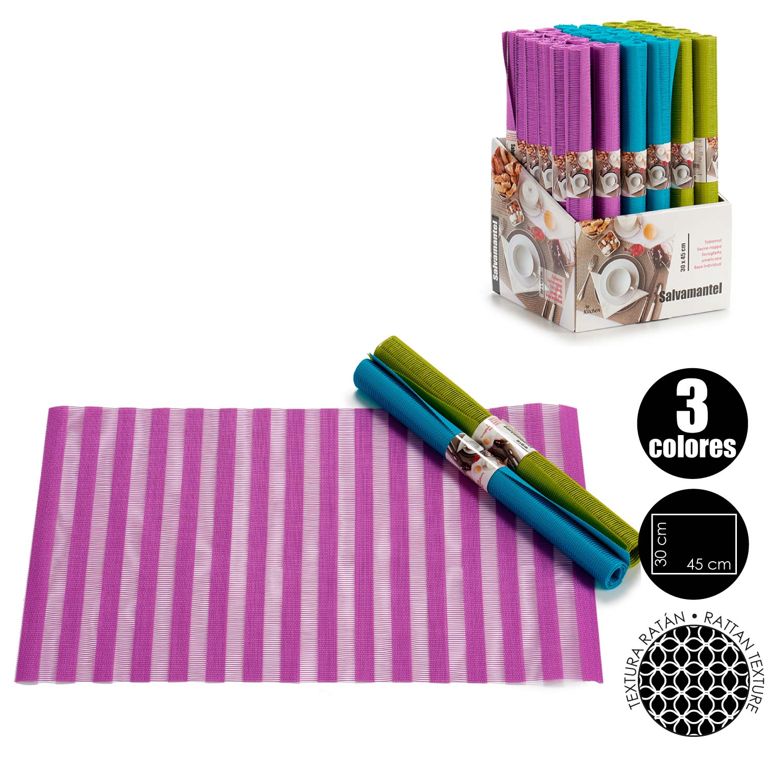 Salvamantel 30x45 rayas surt 3 col vivos - Imagen 4