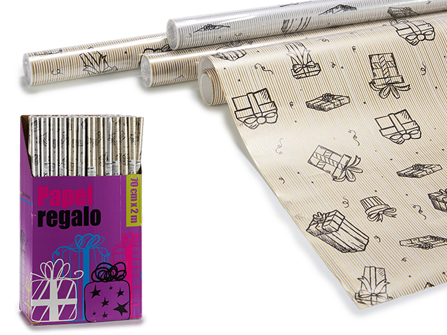 Rollo papel regalo 70x200 regalos surt2