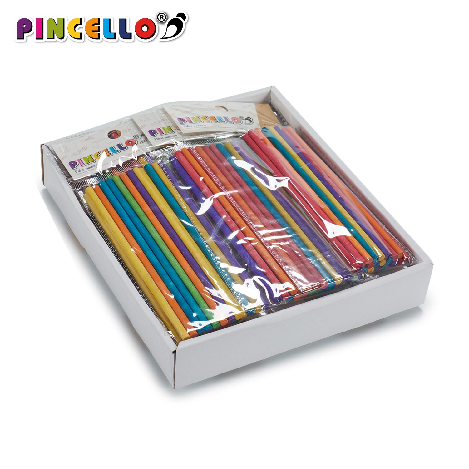 Set 20 palos madera redond manualid col - Imagen 3