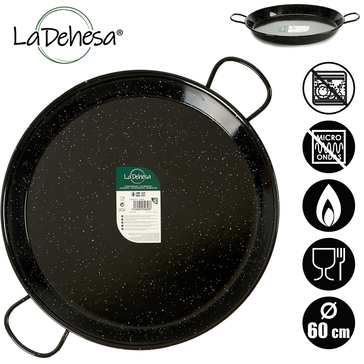 Paellera esmaltada 60 cm 20 raciones - Imagen 4