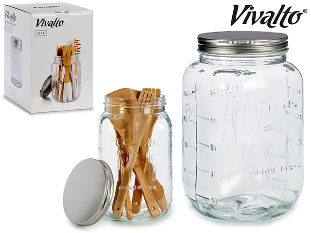 Tarro multiusos cristal tapa acero 5l
