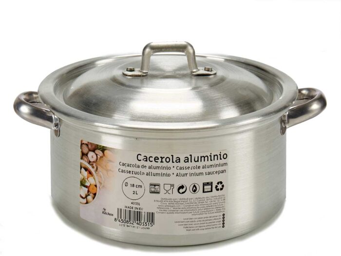 Cacerola aluminio 18 cm 2l