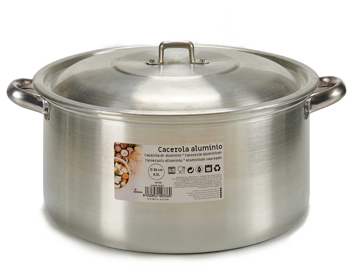 Cacerola aluminio 26 cm 6,5 l
