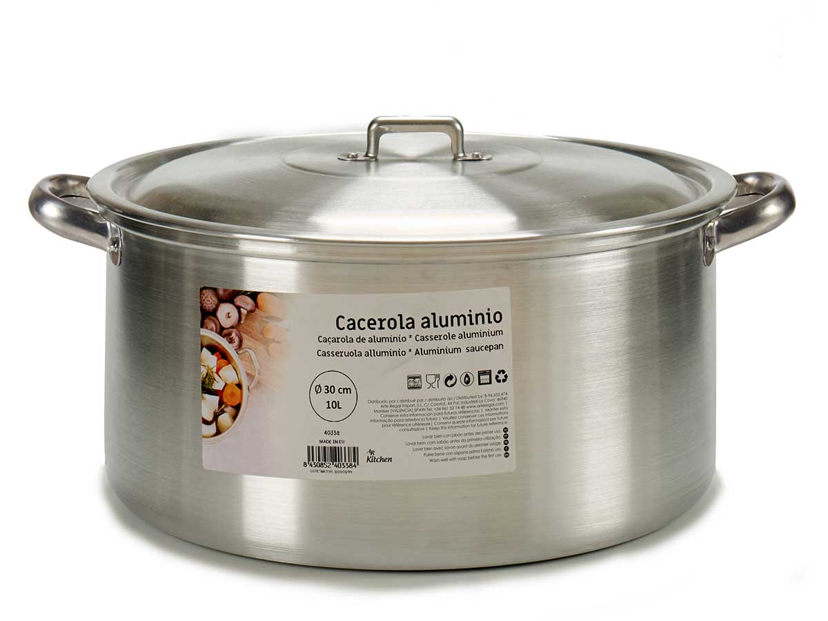 Cacerola aluminio 30 cm 10 l