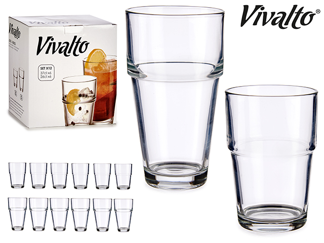 Set 12 vasos lisos