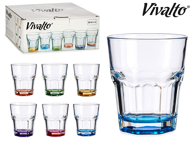 Vaso base coloreada 285ml surt 6 colores