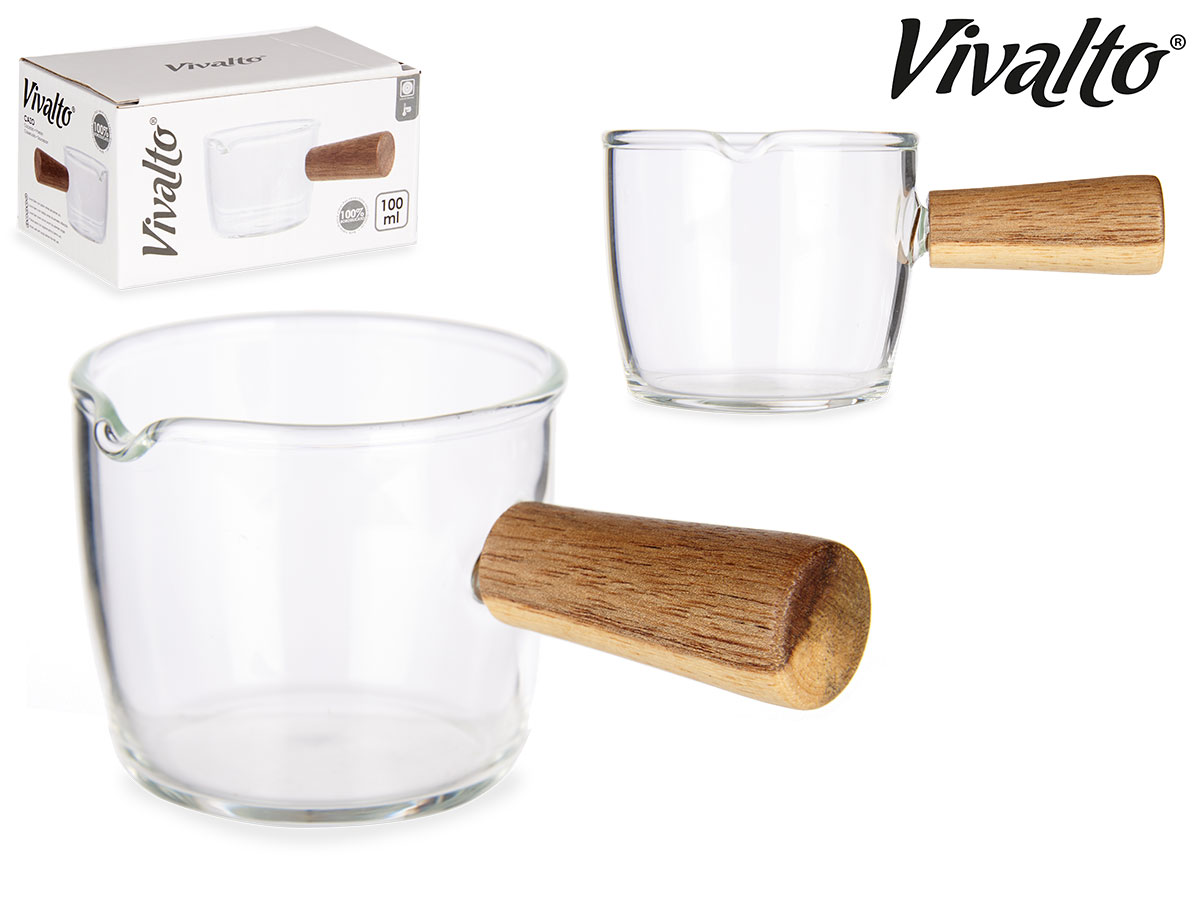 Cazo 100ml de cristal borosilicato mango madera