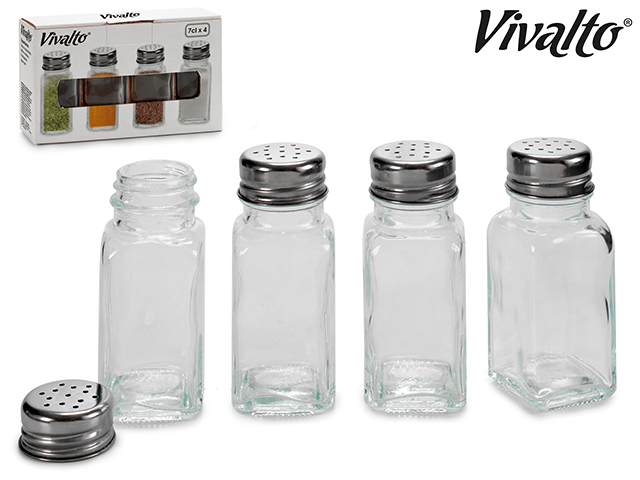 Set 4 especieros cristal 70ml