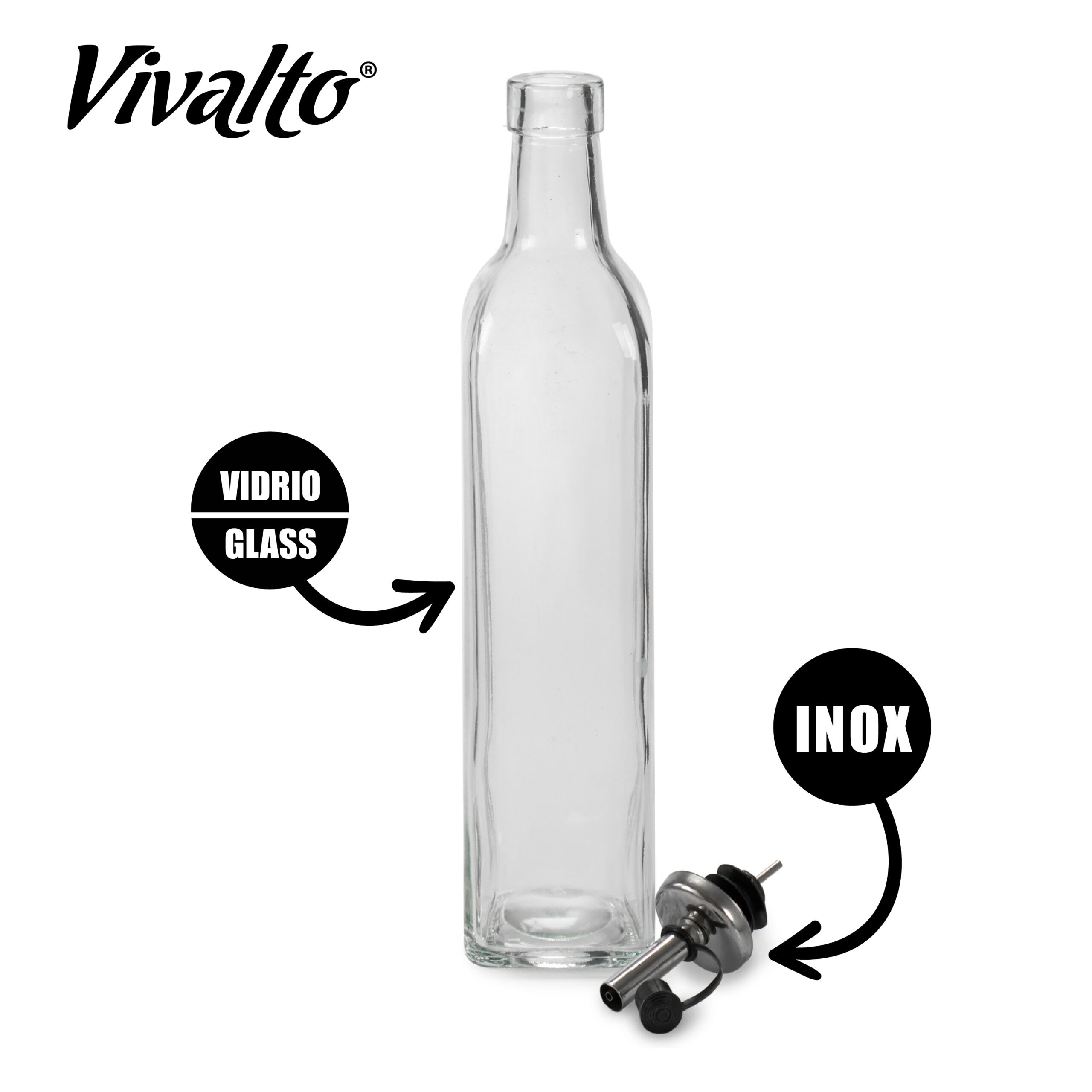 Set aceitera vinagrera cristal 500ml - Imagen 4