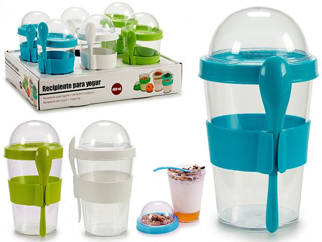 Vaso cuchara tapa 400ml surt 3 col