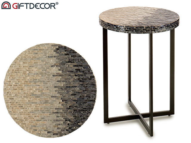 Mesa redonda nacar gris degradado 45cm