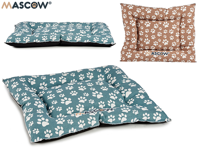 Cama mascota 55x67cm huellas surt 2 colores