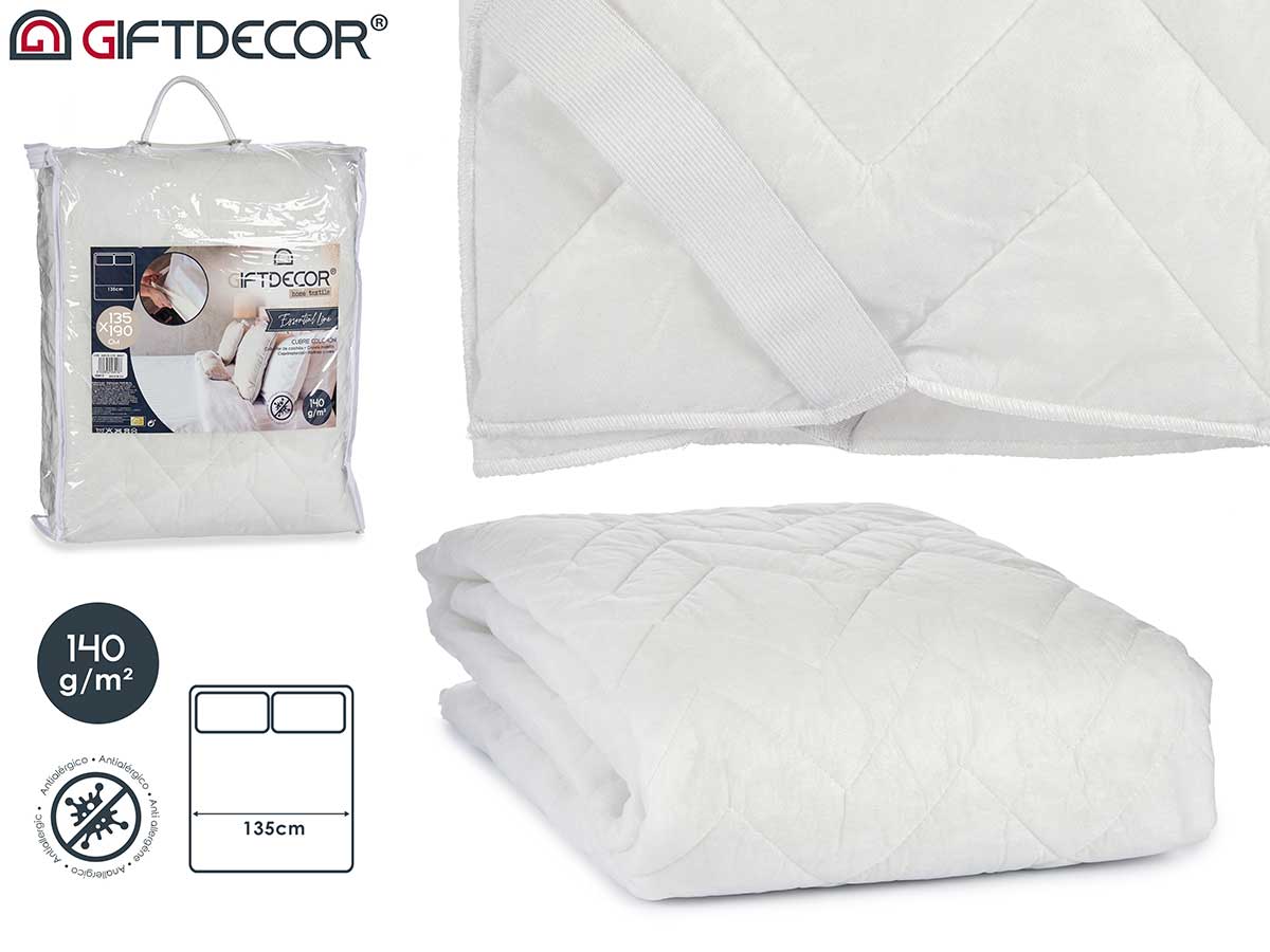 Cubre colchon tnt con goma blanco 135cm