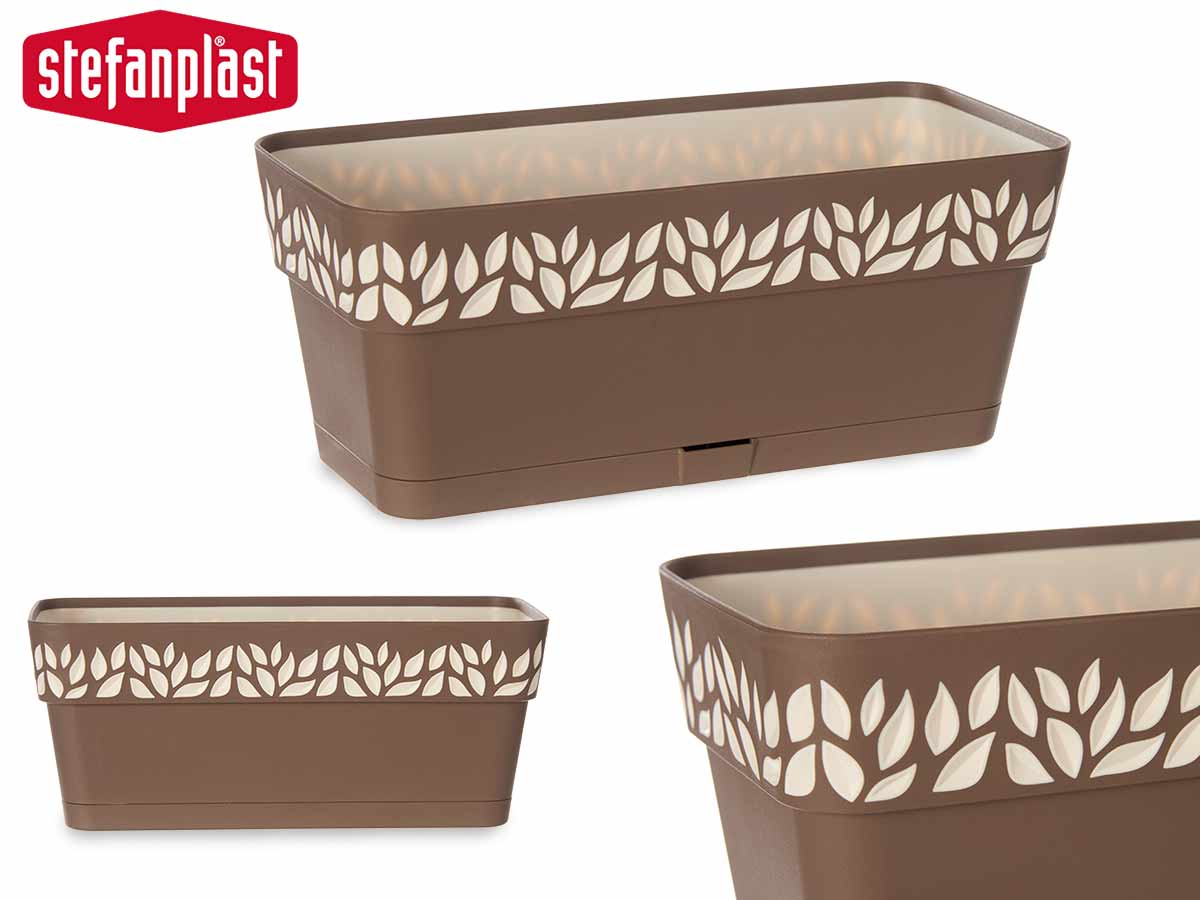 Jardinera plastico 30cm cloe marron