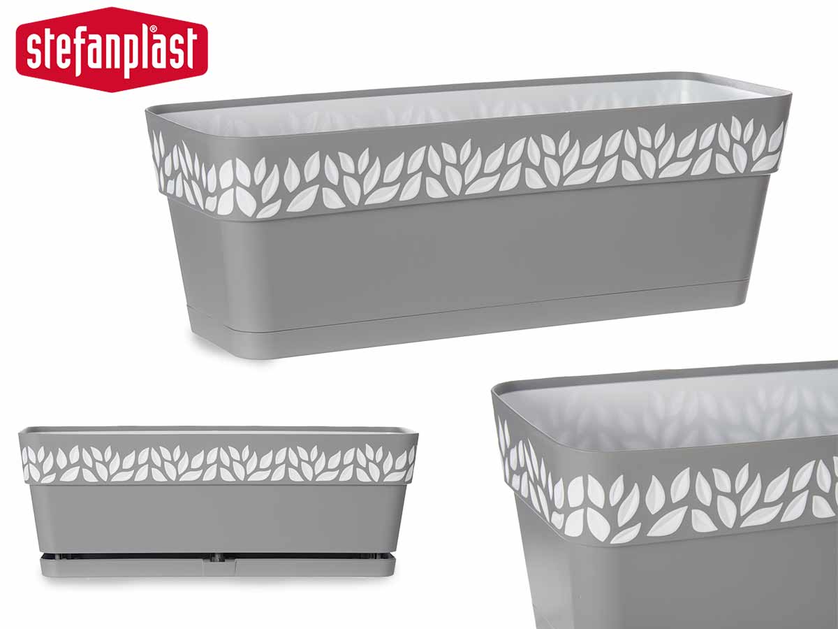 Jardinera plastico 50cm cloe gris