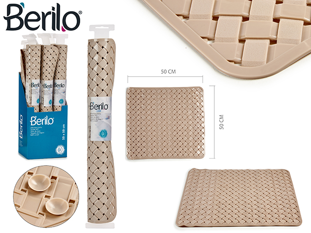 Alfombra antideslizante trenzado 50x50cm beige