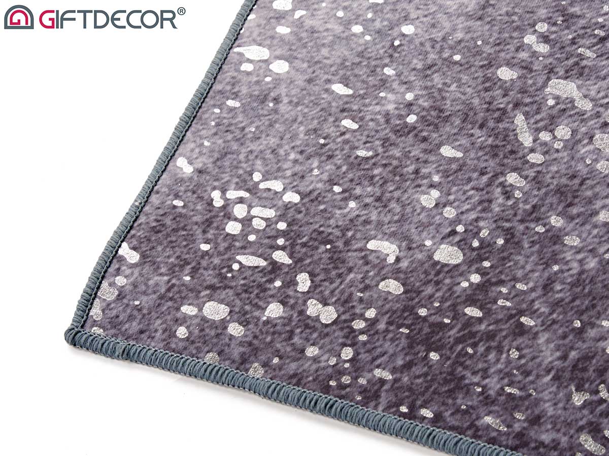 Alfombra gris 100x150cm c manchas plateadas - Imagen 5
