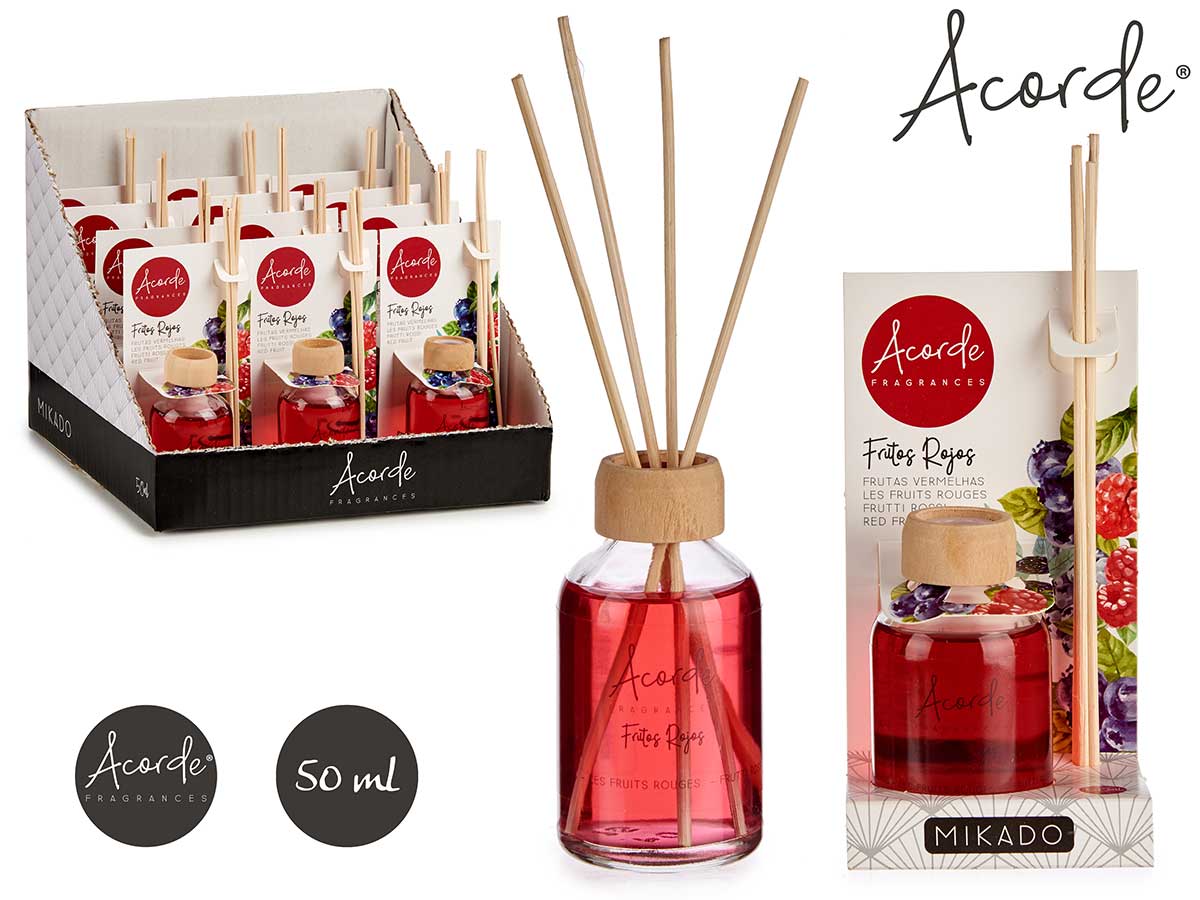 Mikado 50 ml con varillas frutos rojos