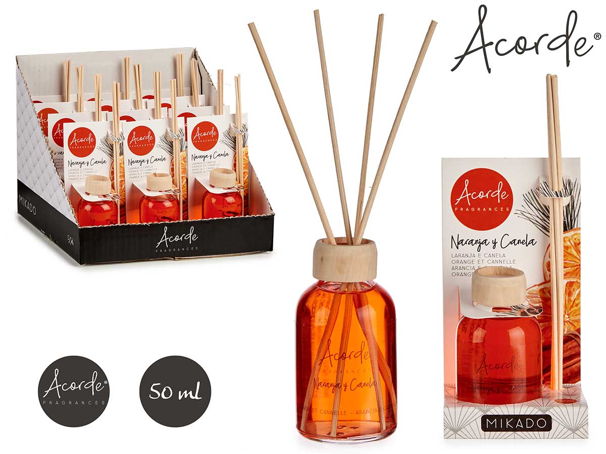 Mikado 50 ml con varilla naranja y canela