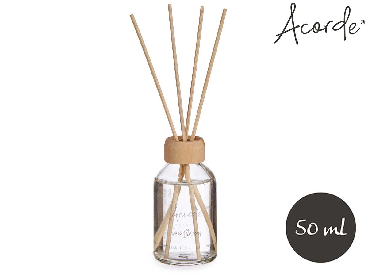 Mikado 50 ml con varilla flores blancas - Imagen 2