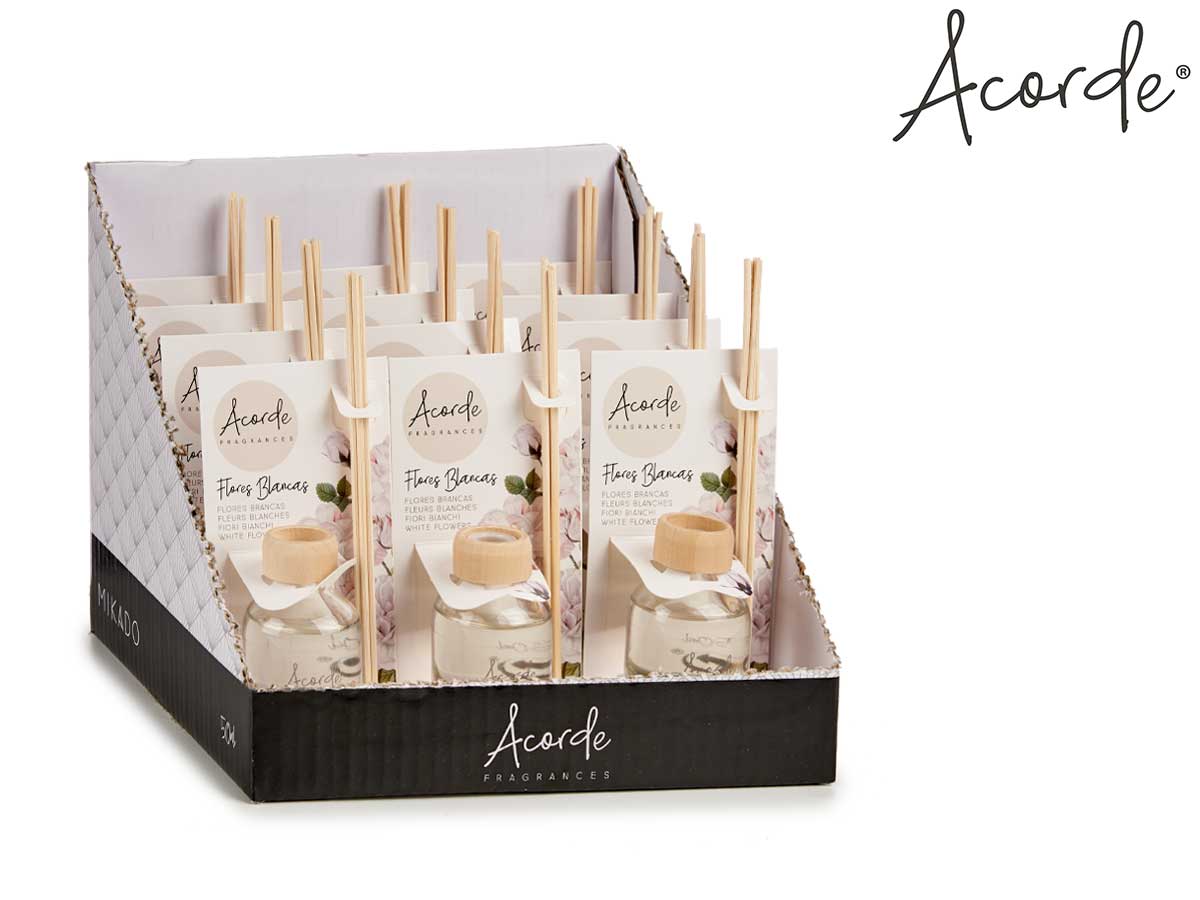 Mikado 50 ml con varilla flores blancas - Imagen 3