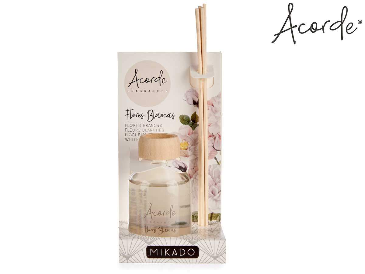 Mikado 50 ml con varilla flores blancas - Imagen 4