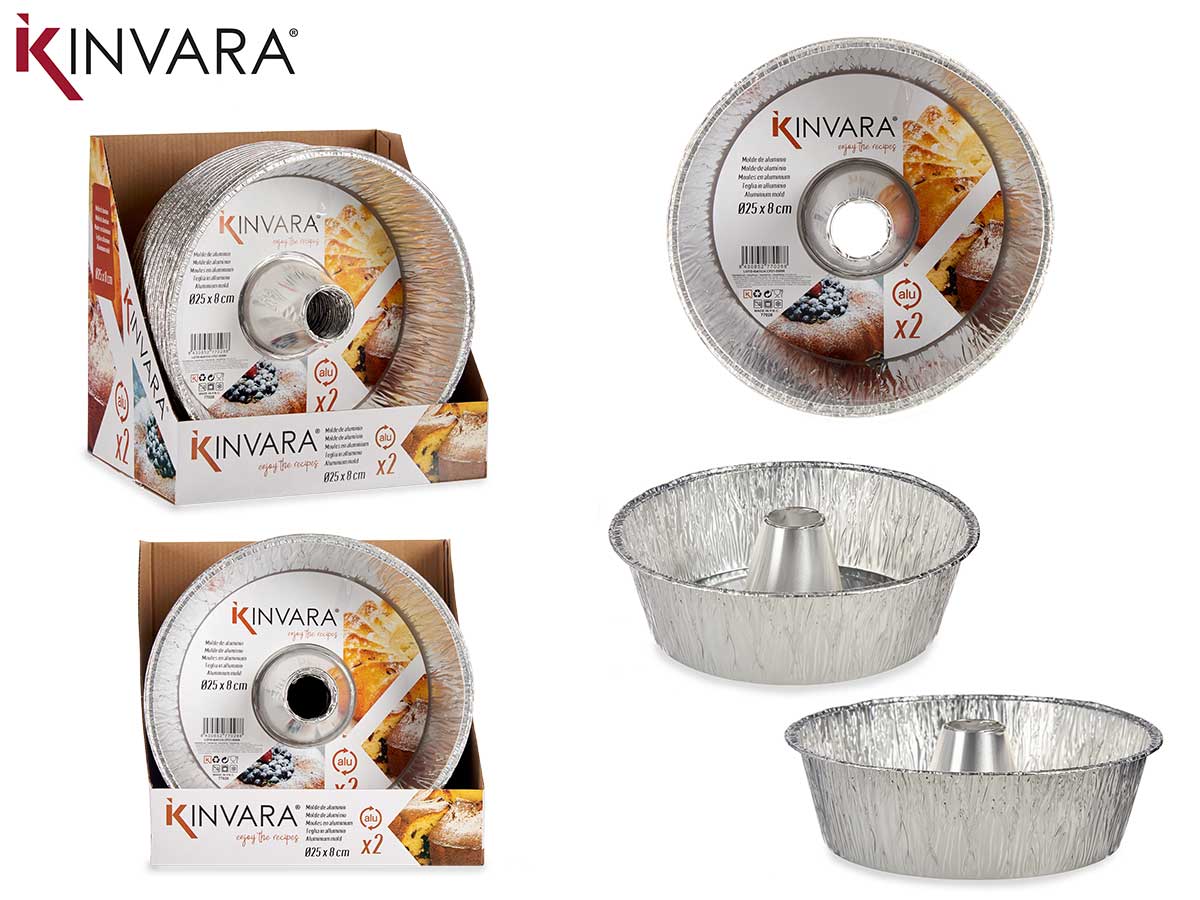 Set 2 moldes de aluminio flan grande