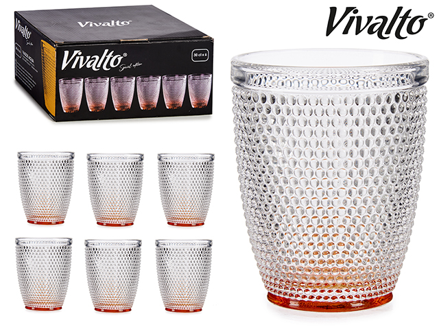 Vaso cristal puntos agua 300ml ambar