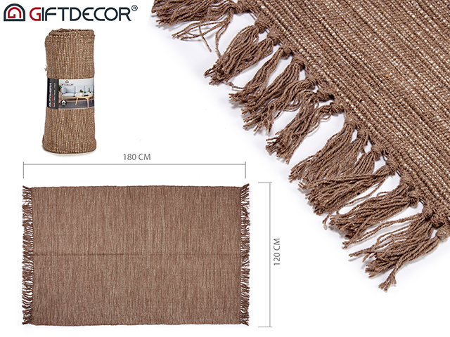 Alfombra de algodon marron 120x180cm